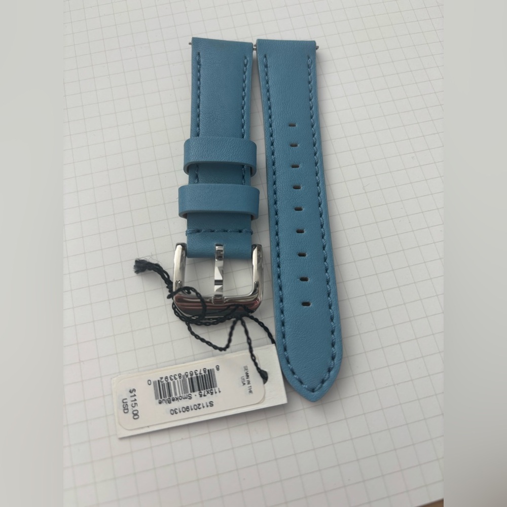 NWT Shinola Smoke Blue Leather Watch Strap